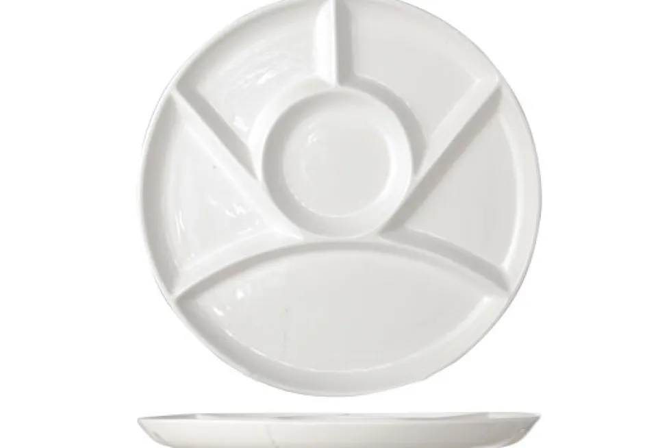 Fonduebord Wit 24,5 cm 6 vakken