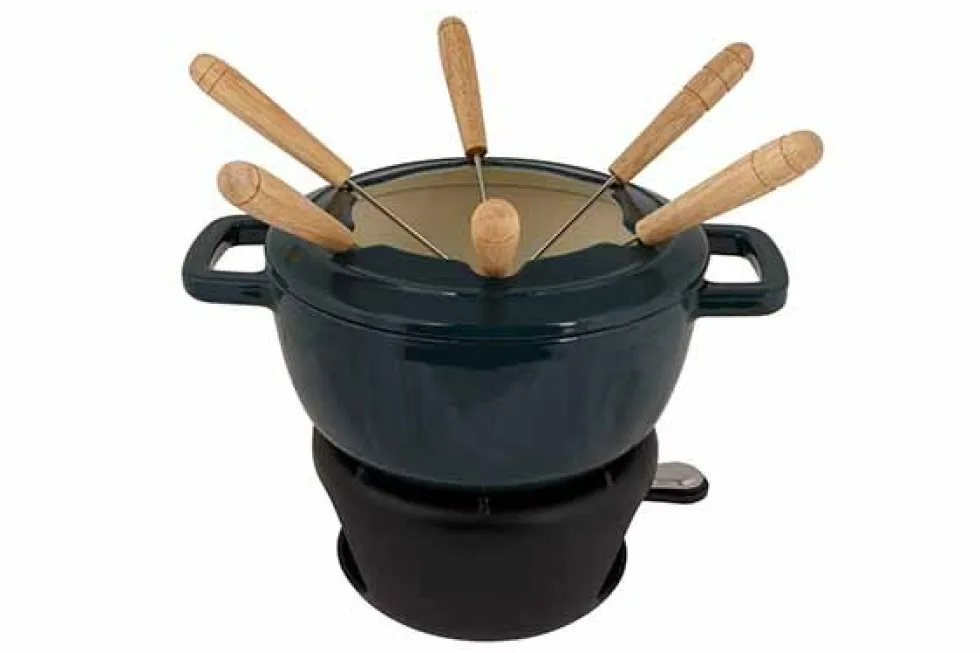 Fondueset Gietijzer 18cm Green Heron