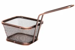 Frietmandje antiek brons 14 x 10 x 8,5cm