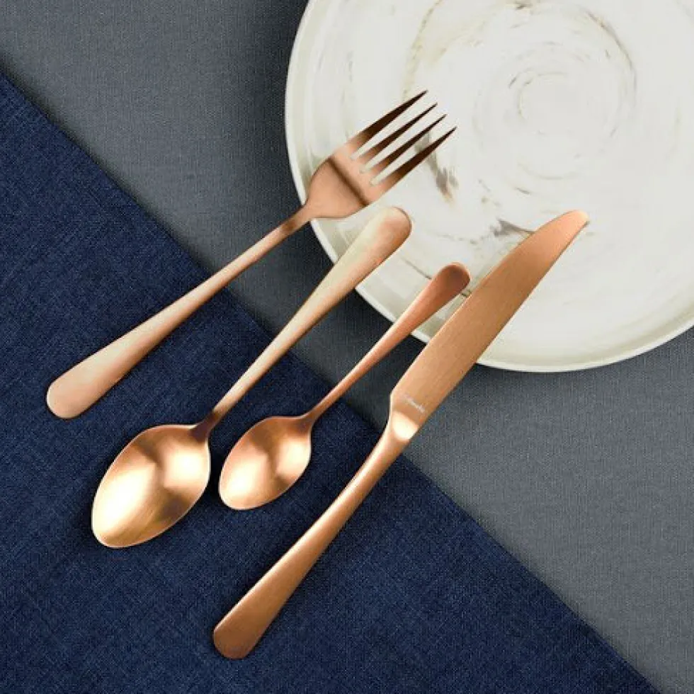 Gebaksvorkjes set van 6 Austin Vintage koper Amefa