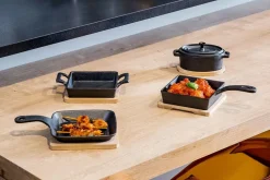 Gietijzer grillpan 15 cm op plankje
