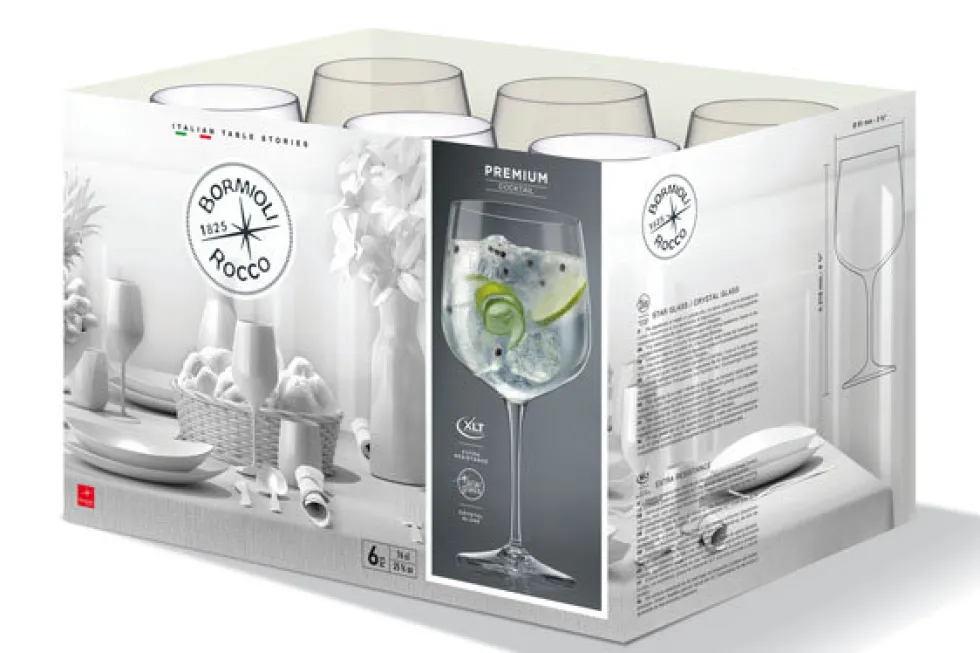 Gin Tonic glazen 76 cl set van 6