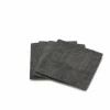 Glasonderzetter 10 cm grijs leer Table Top set van 4