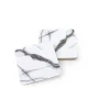 Glasonderzetters 10 cm marmer look wit