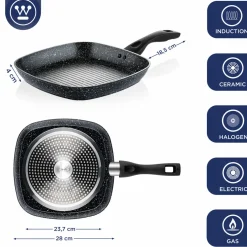 Grillpan 28 cm Black Marble Westinghouse
