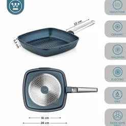 Grillpan 28 cm Blauw Performance Series Inductie Westinghouse