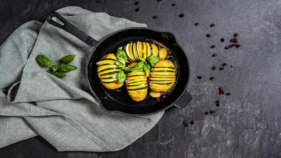 Grillpan 22cm Castard gietijzer mat zwart