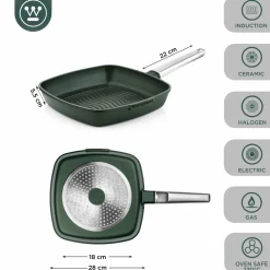 Grillpan 28 cm Groen Performance Series Inductie Westinghouse