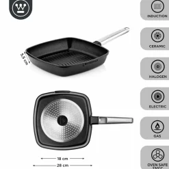 Grillpan 28 cm Zwart Performance Series Inductie Westinghouse