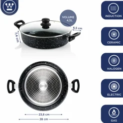 Hapjespan 28 cm Black Marble Westinghouse