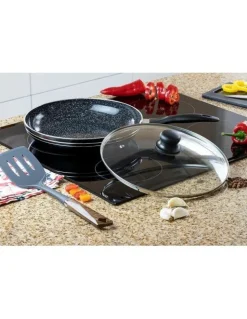 Hapjespan Keramische Coating 24 cm Zwart-Zilver Edënbërg Stonetec Line