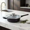 Hapjespan marmeren coating met glazen deksel 28 cm