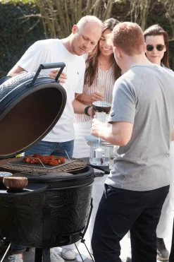 Kamado BBQ Grill XL mat zwart Kamal met zijbordjes en onderstel
