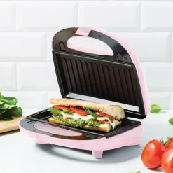 Keramische grill 3 in 1 Tosti Panini Wafelmaker Roze