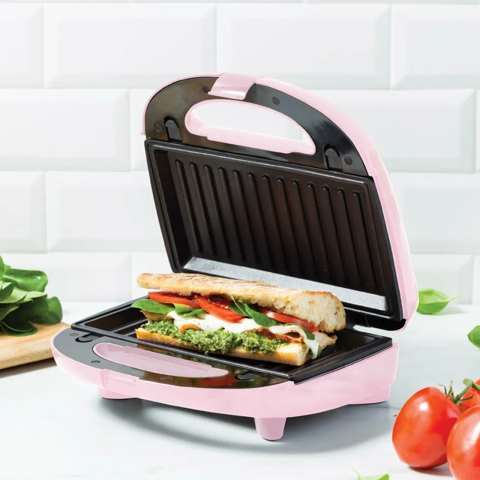 Keramische grill 3 in 1 Tosti Panini Wafelmaker Roze