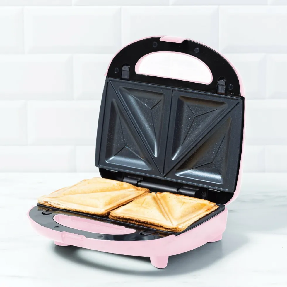 Keramische grill 3 in 1 Tosti Panini Wafelmaker Roze