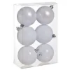 Kerstballen 6 st mix wit