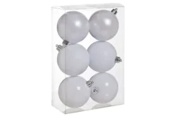 Kerstballen 6 st mix wit