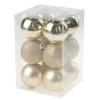 Kerstballen 12 stuks goud kunststof