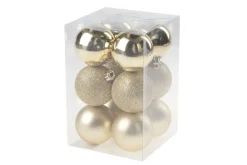 Kerstballen 12 stuks goud kunststof
