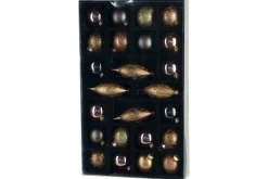 Kerstballen 24 stuks mixed bruin