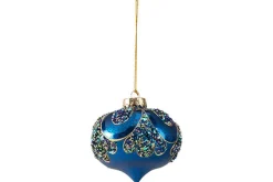 Kerstbal tol pauw 10cm kunststof