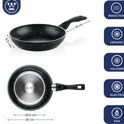 Koekenpan 26 cm Black Marble Westinghouse