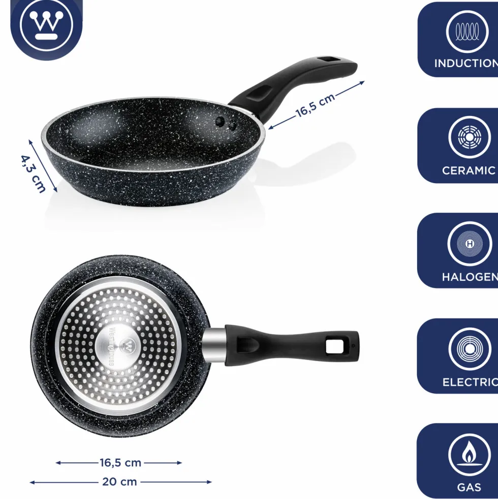 Koekenpan 20 cm Black Marble Westinghouse