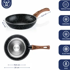 Koekenpan 20 cm Black Marble Wood Westinghouse