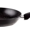 Koekenpan 24 cm marmeren coating zwart
