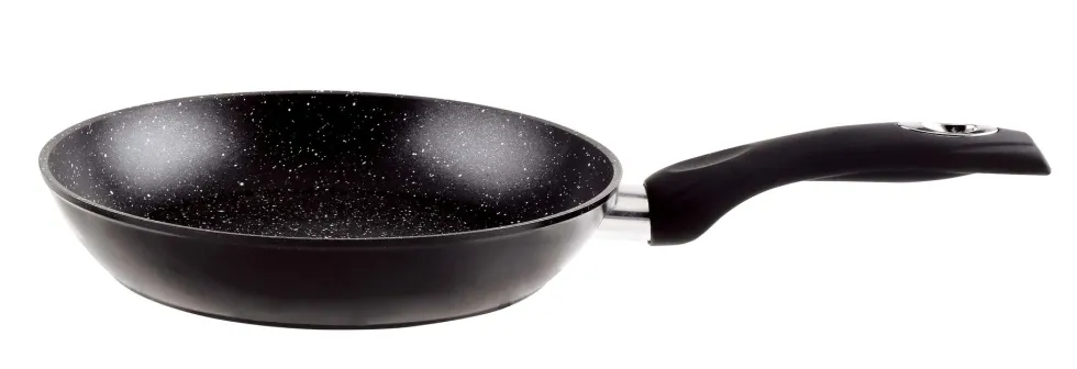 Koekenpan 24 cm marmeren coating zwart