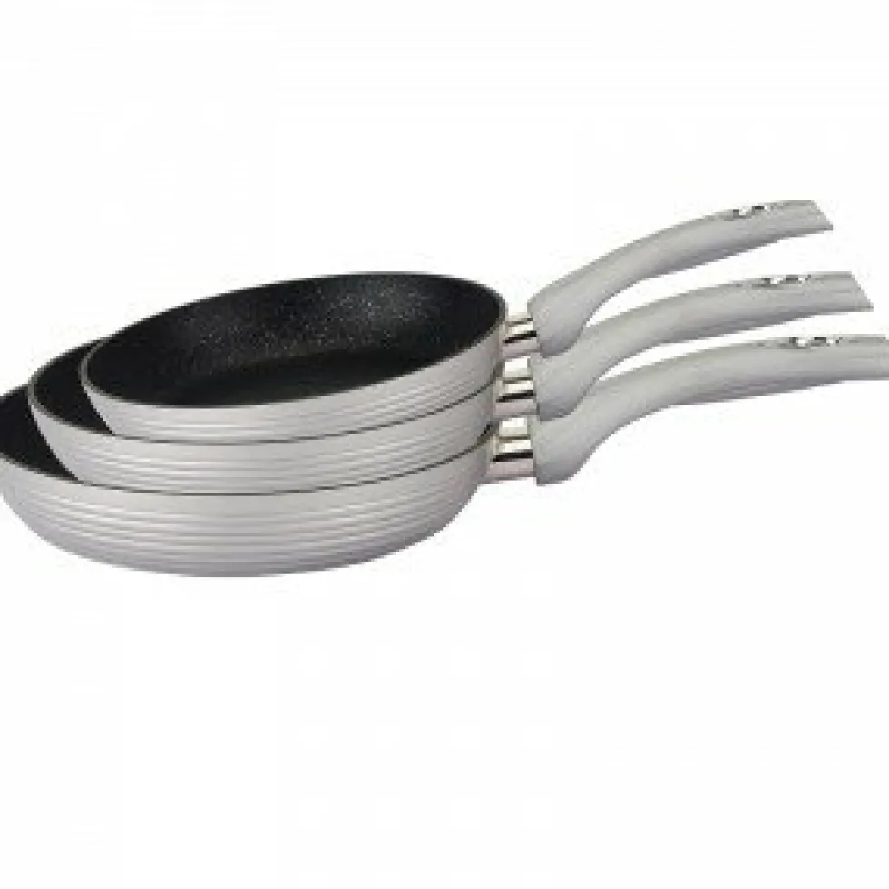 Koekenpan 28 cm marmeren coating zilver