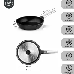 Koekenpan 24 cm Zwart Performance Series Inductie Westinghouse
