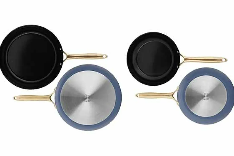 Koekenpannenset 2 delig Elegance blauw goud