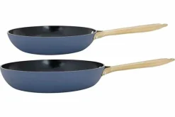 Koekenpannenset 2 delig Elegance blauw goud