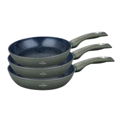 Koekenpannen set 3-delig keramische coating olijfgroen