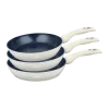 Koekenpannen set 3-delig marmeren coating creme