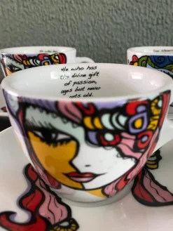 Koffiekopjes met schotels set 6 Josien Broeren
