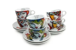 Koffiekopjes met schotels set 6 Josien Broeren