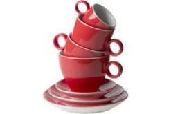 Koffie schotel 13,5 cm rood Bart Maastricht Porselein Colour Cafe