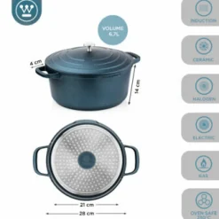 Kookpan 28 cm Blauw Performance Series Inductie Westinghouse