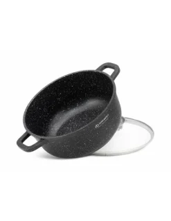 Kookpan Keramische Coating 24 cm Zwart-Zilver Edënbërg Stonetec Line