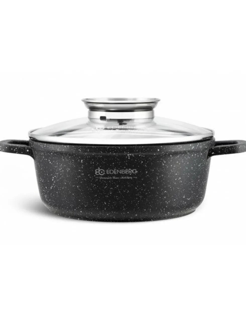 Kookpan Keramische Coating 24 cm Zwart-Zilver Edënbërg Stonetec Line
