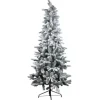 Kunstkerstboom PVC met sneeuwvlokken 210 cm hoog