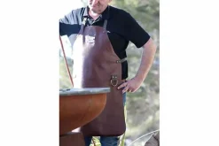 Leren schort bruin rood Accessoires