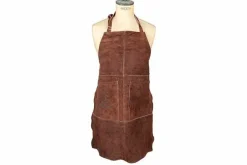 Leren schort met 2 zakken bruin Accessoires