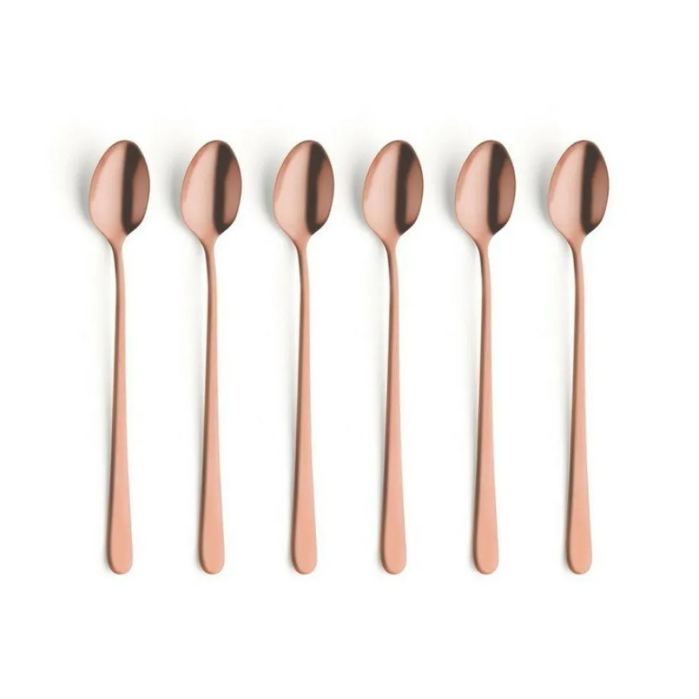 Longdrink lepels set van 6 Austin Vintage koper Amefa