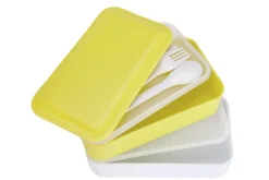 Lunchbox 2 x 600 ml groen met bestek