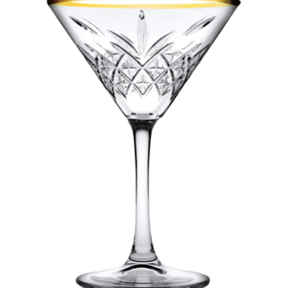 Martini cocktailglas 23 cl Timeless Pasabahce gouden rand