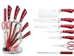 Messenset 8-delig op standaard rood Limited